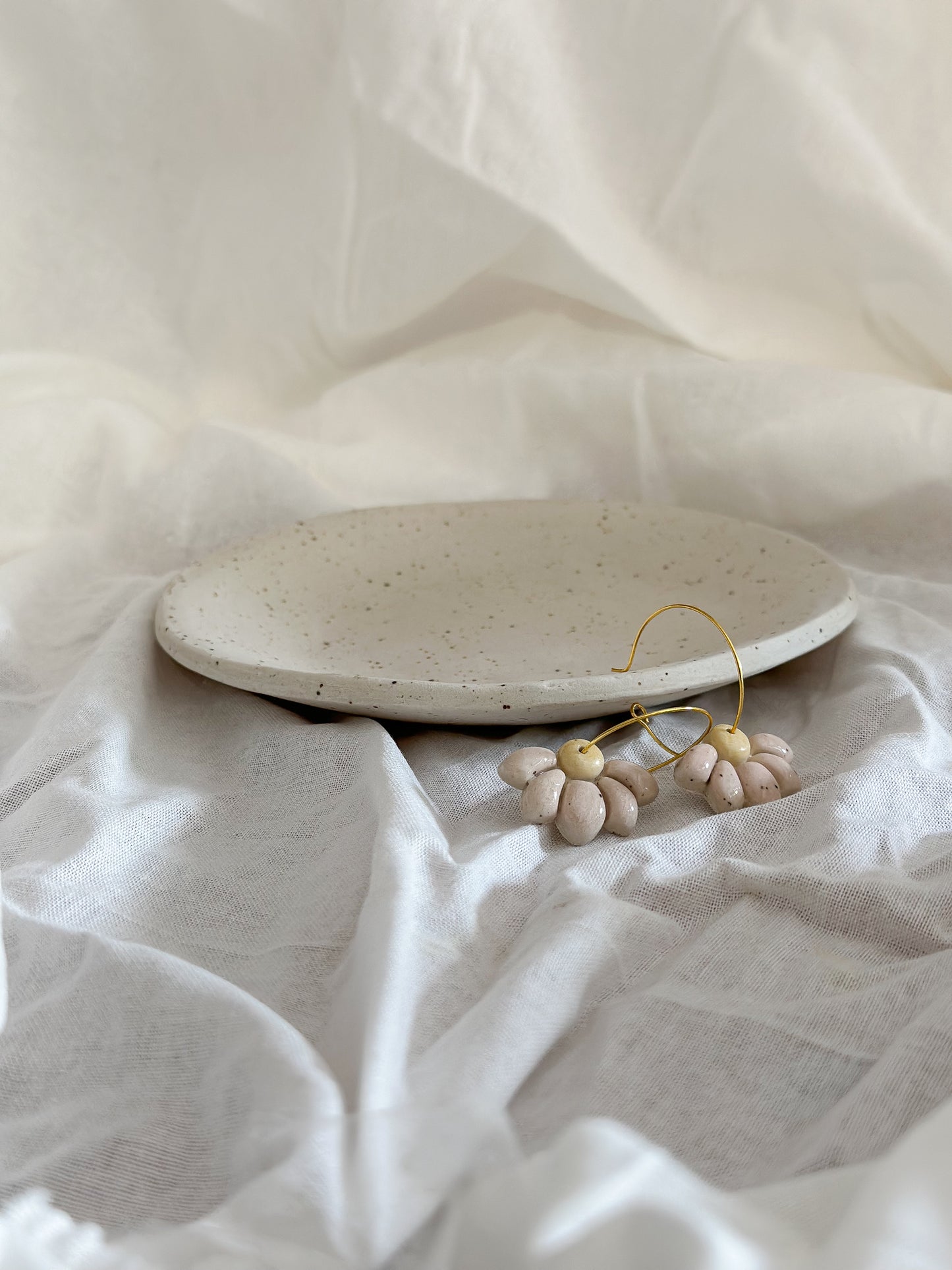 Hoop Earrings - Half Flower