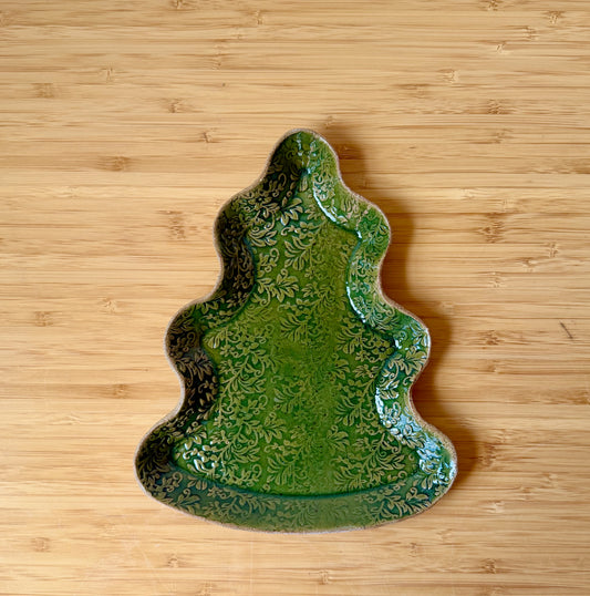 Handmade Christmas Tree Ceramic Tray | Platter